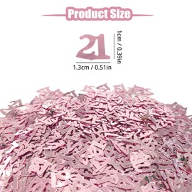 Andiker 21 Birthday Confetti Rose Gold 30g, 21st Metallic Foil Sequins Table Scatter Sprinkles for 21 Years Birthday Party Anniversary Table Party Decorations