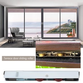 LT Easiyl 2Pcs Sliding Patio Door Rollers Sliding Door Double Pulley Stainless Steel Push Pull Door Window Pulley for UPVC Timber Aluminium Doors 160x12x20mm