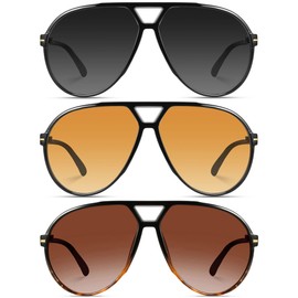 YMRFW Oversized Retro Aviator Sunglasses for Women Men Classic 70s Vintage Style Trendy Large Frame Sun Glasses