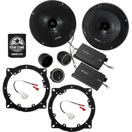 KICKER Speakers 6.75 inch for Hyundai Santa Fe 2019-2023 Upgrade Kit - Pair of CS Series with Adapters and Harness, Component 6 3/4 Car Audio Front or Rear Door Speaker CSS674, 46CSS674