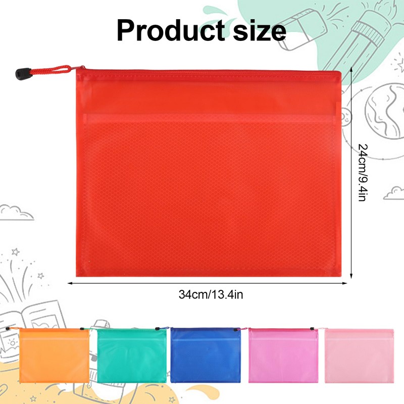 A4 Plastic Zip Folders Double Waterproof Zip Lock Document Wallet