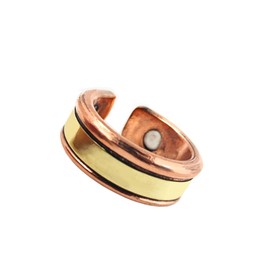 SHINDE EXPORTS Unisex-Adult Copper Magnetic Ring Pure Adjustable 8 Mm Design 1, Copper