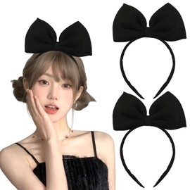 Ribbon Headband, Set of 2, Black, Cute, Large, Ribbon Bow, Hair Ornament, Princess Headband, Princess Item, Accessory, Cosplay, Lolita, Costume, Party, Hair Accessory, Black