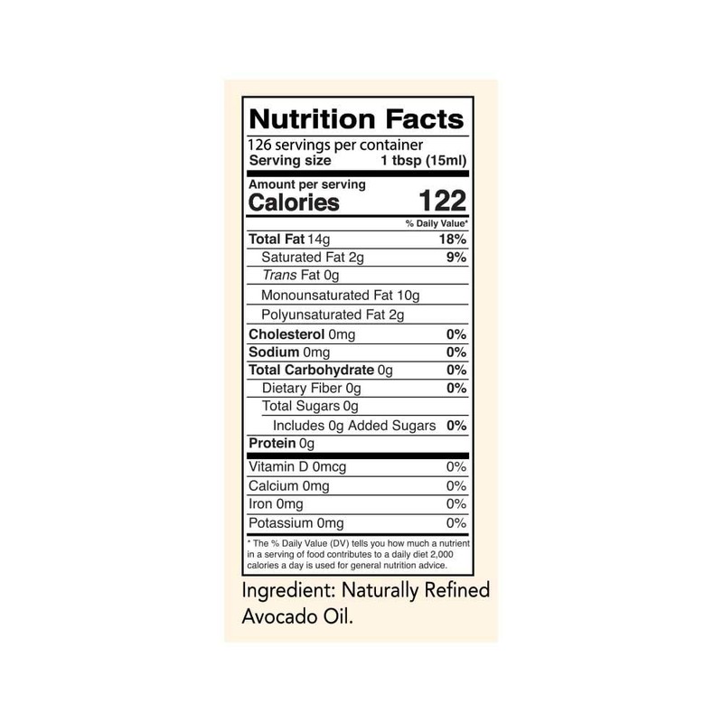 Kevala Avocado Oil – 64 fl oz – 1/2 gallon