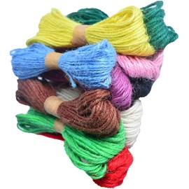 SEWACC 12 Rollos de Cuerda de Yute de Colores para Tejer a Mano, Material Artesanal para Pulseras y Manualidades en Casa, Cuerda Resistente y Natural Color Aleatorio