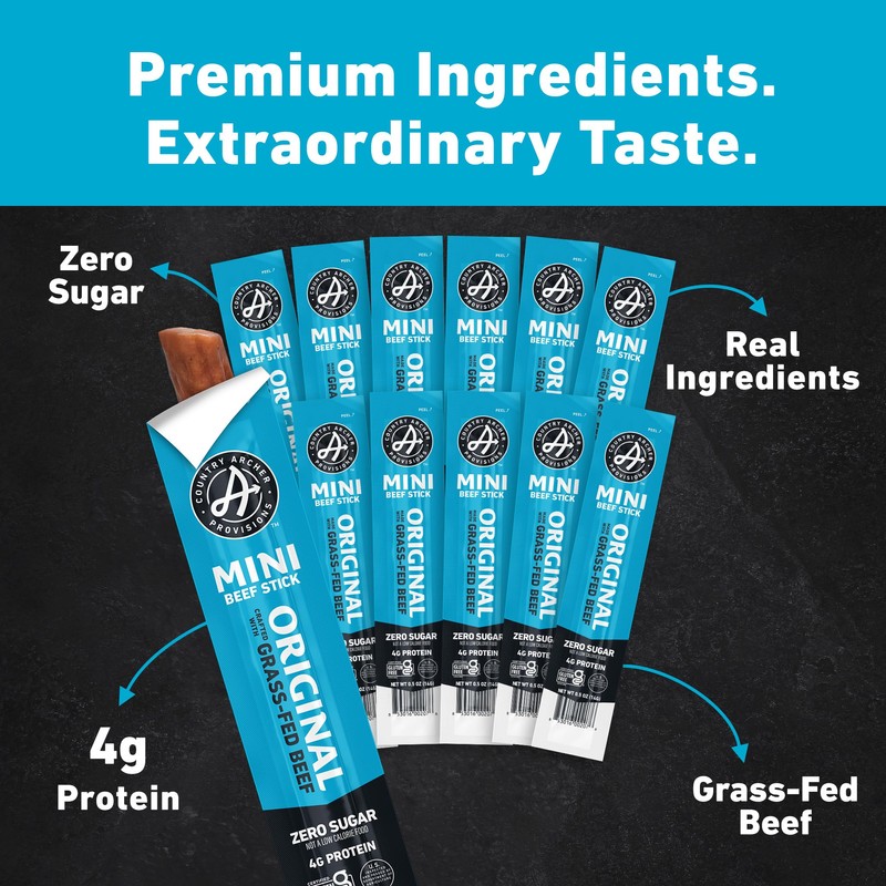 Country Archer Mini Beef Jerky Sticks - Grass Fed Beef