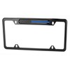 MULL Stainless Steel License Plate Black Frame American (Thin Blue