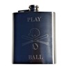 Baseball Themed Flask Gift Set - 7oz Flask Engraved with