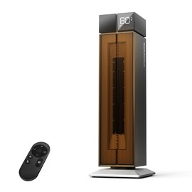 ComDomus Space Heater Large Room, 25” Electric Room Heaters for Indoor Use with 120° Oscillation, 3 Heat Levels, 3 Modes, Multiple Safety Protections, 12H Timer, Black Ceramic Tower Heater for Bedroom