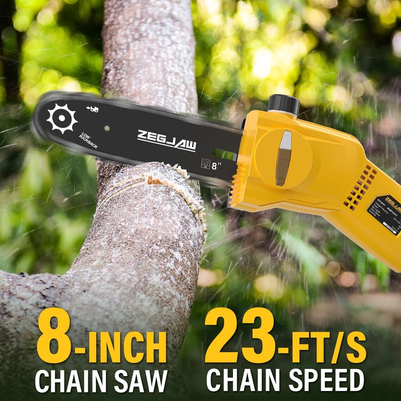 ZEGJAW Pole Saw Corded, 6 Amp 8 Inch Pole Saws