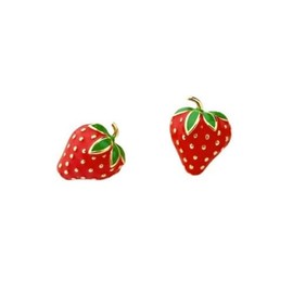 Exquisite Strawberry Dangle Earrings for Women Cute Small Fruit Earrings Stud Metal Strawberry Jewelry for Party Vacation-A