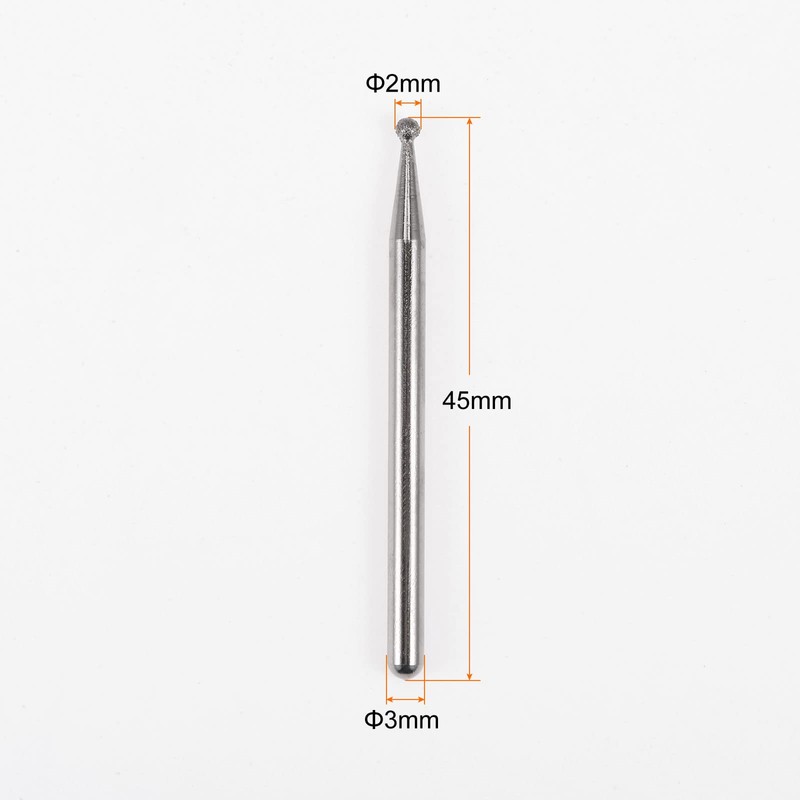 sourcing map 30pcs Diamond Grinding Burrs Carving Bits 2mm Ball