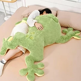 Huniupore Large Frog Stuffed Animal Green Frog Plush Toy Frog Plushies Hugging Pillow Gift for Boys Girls (31.5in)