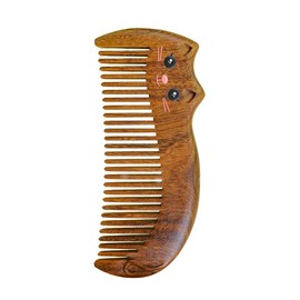 TAN MUJIANG TANGI Comb, Wooden, Iron Beans, Comb, Premium Set, Anti-Static, Princess Cat Lacquer Comb, Case Included
