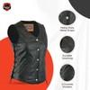 Daniel Smart Biker Vest for Women Genuine Cowhide Open Neck