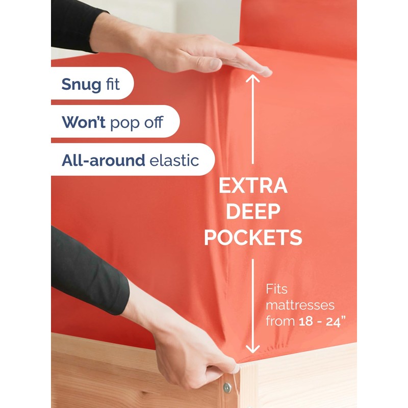 Extra Deep Split King Sheet Set - 7 Piece Breathable