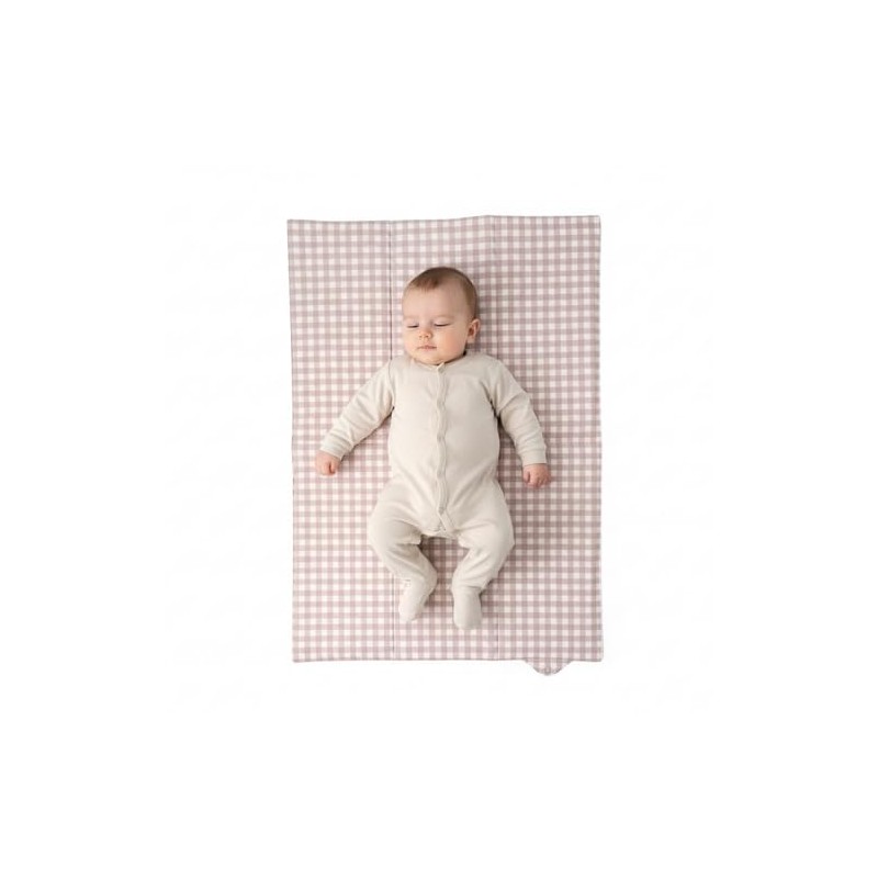Clair de Lune Gingham Foldable Changing Mat, Easy Clean Soft