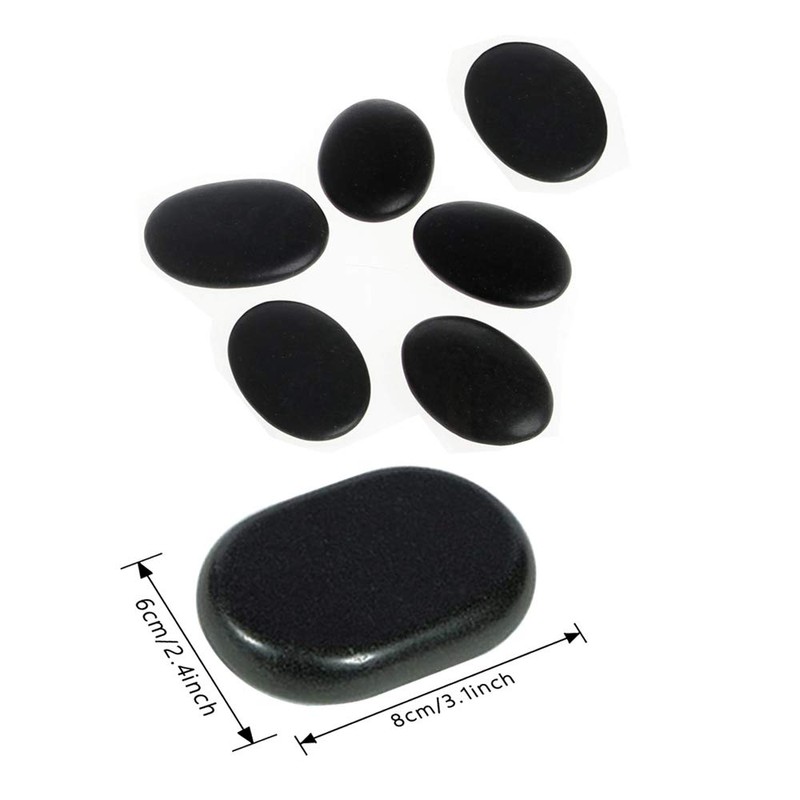 Pack of 6 Massage Stones Large Hot Basalt Stones Stone