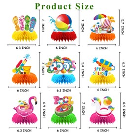Pool Party Decorations, Splish Splash Table Decorations, Summer Pool Party Table Centerpieces, 9pcs
