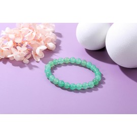 CrystalTears Green Avneturine Healing Crystal Bracelet 8mm Natural Gemstone Bead Bracelets for Women Quartz Crystal Stone Stretch Bracelet Jewellry Crystal Gift for Women Girls Christmas