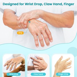 Radial Nerve Palsy Splint Brace for Wrist drop, 5 Fingers Extension, Stroke Patient Recovery, Finger Limp, Crutch Palsy, MCP Arthroplasty, for both Left and Right Hand - Beige