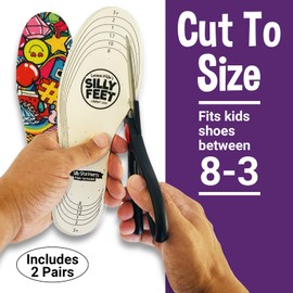 Silly Feet Plantillas Para Niños Para Zapatos | Plantillas De Zapatos De Repuesto Para Niños Plantillas De Zapatos Para Niños O Plantillas De Suela Para Niños Y Niños Pequeños Tamaño 2 Pares Plantilla