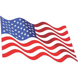 StickerTalk Waving USA Flag Vinyl Sticker, 10 inches by 6 inches