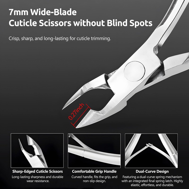Cuticle Trimmer with Cuticle Pusher - Cuticle Remover Cuticle Nipper