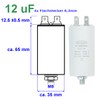 Starting Capacitor, Motor Capacitor, Working Capacitor MKP 12 μF, 450