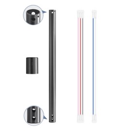 ZMISHIBO 36 Inch Ceiling Fan Downrod with Coupler, 1" Diameter and 36" Height Ceiling Fan Extension Rod with Wires, Downrods Extension for Most of Ceiling Fans, Black, Not Threaded