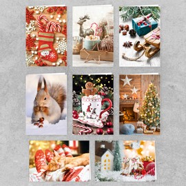 Skorpion PremiumLine Christmas Cards Set of 16 Including Envelope Photo Motifs Christmas Greeting Card without Text Xmas Folding Card Winter Photo Cards Folding Cards