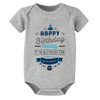WOOYONGING Happy Birthday Daddy Baby Short Sleeve Romper Short Sleeve Baby Boys' One-piece Rompers Grey Boy Infant Clothes 6 Month