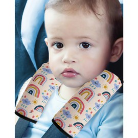 2 Pack VegaPunkLab Seat Straps Shoulder Pads for Kids - Seat Belt Cover Pad, Perfect for Car Booster Seats, Strollers, High Chair, Backpacks, and More, Rainbow