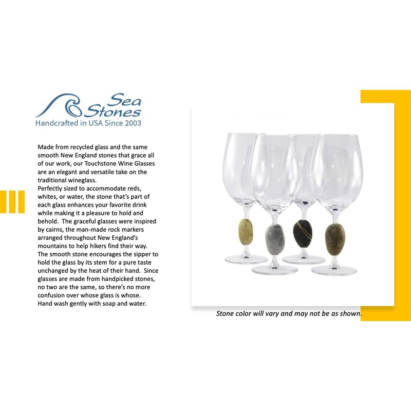 Sea Stones “Touchstone” Universal Wine Glass Set of 2-18oz Thin