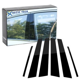 x xotic tech Pillar Post Side Door Window Cover Trim Pre-Cut Molding, Compatible with Honda Civic Sedan 8th Gen 2006-2011 (Glossy Black)
