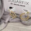 BAUBLEBAR Earrings Womens Gold Crystal Beaded Double Hoop Fashion Jewelry