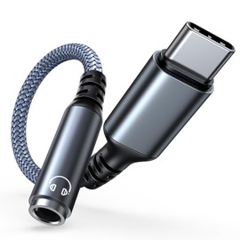 Highwings Earphone Jack Converter, Type C Type-c Earphone Converter, USB - c Earphone Jack, 3.5mm Adapter, Audio Adapter, High Resolution Sound Quality, Durable Cave with DAC, Nylon Braided Earphones,