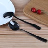 Uumitty 12 Pieces Round Soup Spoons Stainless Steel, Black Table
