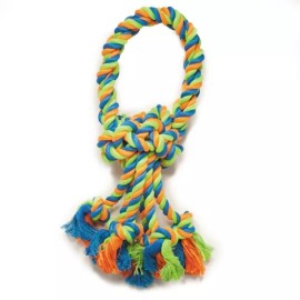 MPP Rope Toys For Dogs Mighty Bright Colored Loops 14 1/2" Long Rugged Chewing Knots
