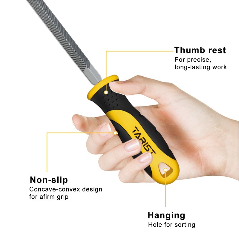 TARIST 200 mm Triangular Metal File, Professional Carbon Steel File,