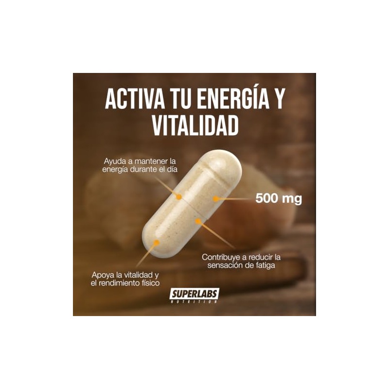 Superlabs Nutrition Maca 500mg 100 capsulas | Energía y Vitalidad