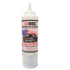 ABC Balancing Beads | Complete Tire, Wheel and Axle Assembly Balance for Classic and Antique Cars | DIY Kit with (4) 3oz Bags (12oz) Balancing Beads (4) Valve Cores (4) Caps, Squeeze Bottle, Tube