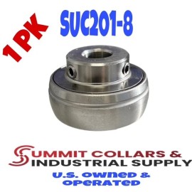 SUMMIT COLLARS SUC201-8 Stainless Steel Insert Bearing UC201-8 1/2" Bore w/Set Screws