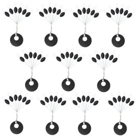 LadFath 720pcs Fishing Rubber Bobber Stoppers, 6 in 1 Bobber Stops, Black Oval Floats Sinker Stops, L M S Size Kit