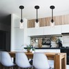 MELUCEE Kitchen Island Pendant Lighting 3 Pack Adjustable Black Hanging