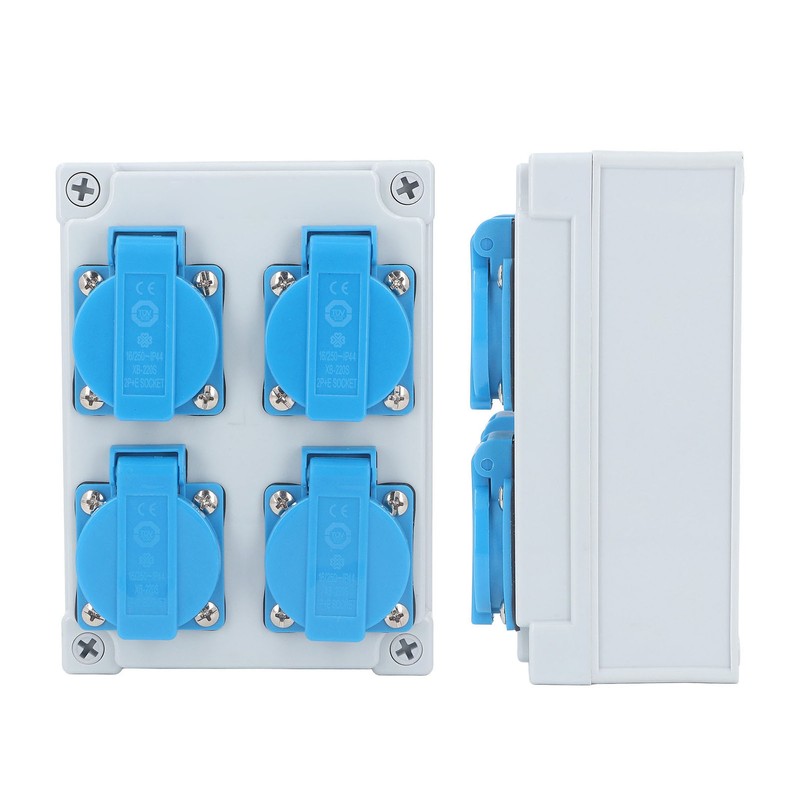 European Wall Socket 4P IP44 Waterproof Building Power Distributor for