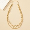ALRNBY Gold Stacked Necklace for Women Paper Clip and Rope