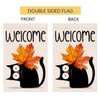 BLKWHT Fall Cat Garden Flag 12x18 Vertical Double Sided Welcome