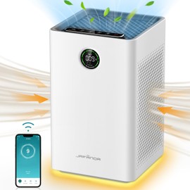 Purificador de Aire Inteligente con App y Alexa, Sensor PM2.5, Modo Silencioso 23dB para Habitación, Sala y Guardería, Filtro HEPA Elimina Alérgenos, 
