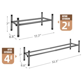 STORAGE MANIAC Expandable Shoe Rack, Stackable Shoe Rack for Closet, Small Shoe Rack Organizer for Entryway, Adjustable Shoe Rack for Garage, Shoe Rack for Front Door, Metal Shoe Rack, Black 1 Tier